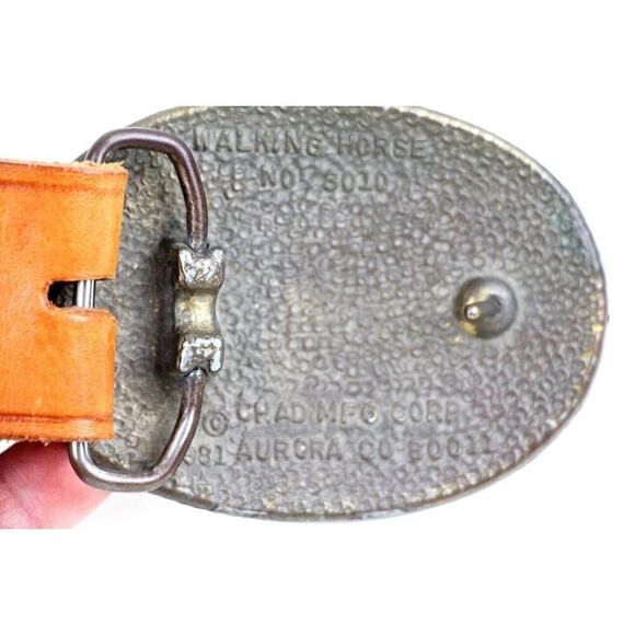 HANDCRAFTED TAN BROWN GENUINE LEATHER 1.5"Wd CASUAL DRESS MEN'S BELT Sz 42 (F63 - Picture 6 of 13
